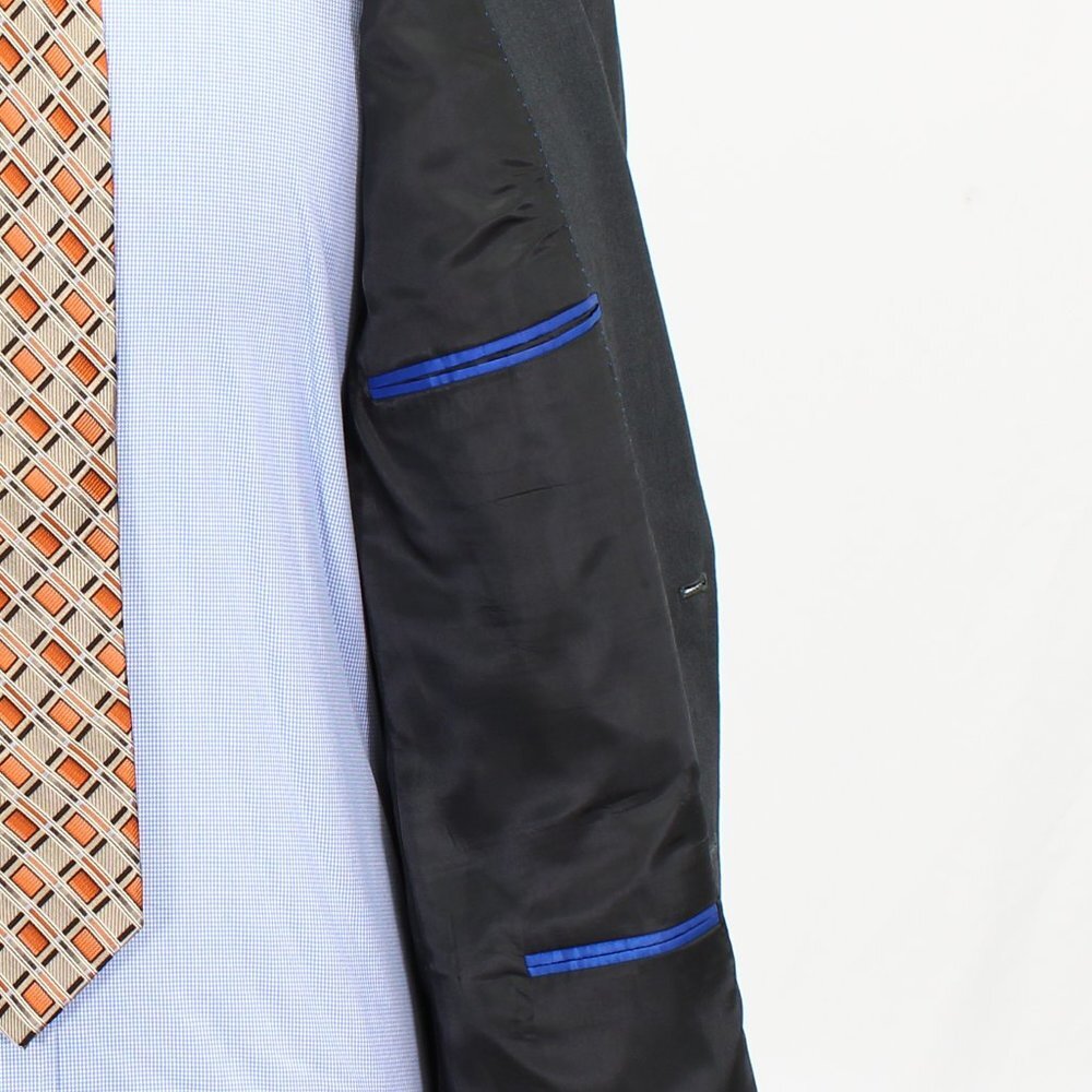 Kenneth Cole 46L Gray Solid 2-Button Sport Coat Blazer Jacket V354 - Picture 10 of 11